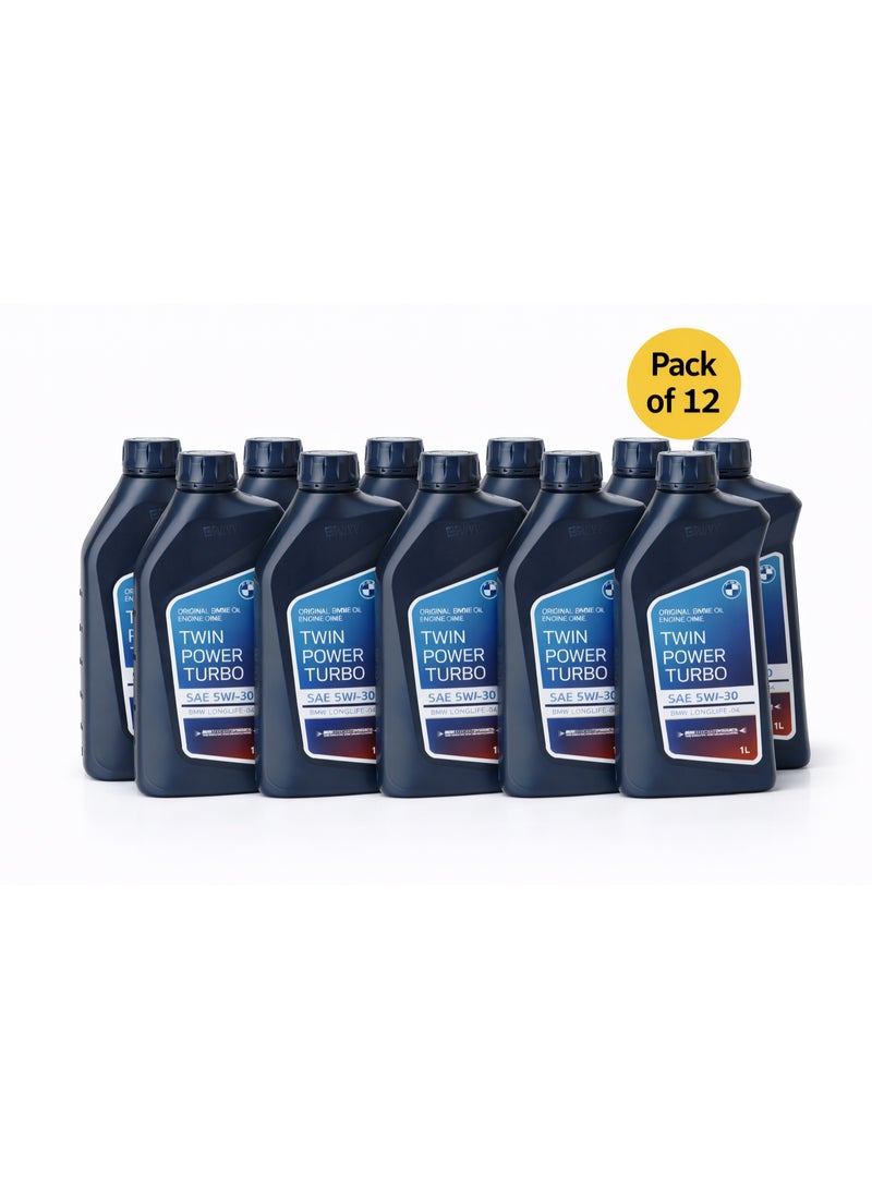 BMW Twin Power Turbo SAE 5W-30 Engine Oil – Pack of 12 × 1L – Original BMW LongLife-01